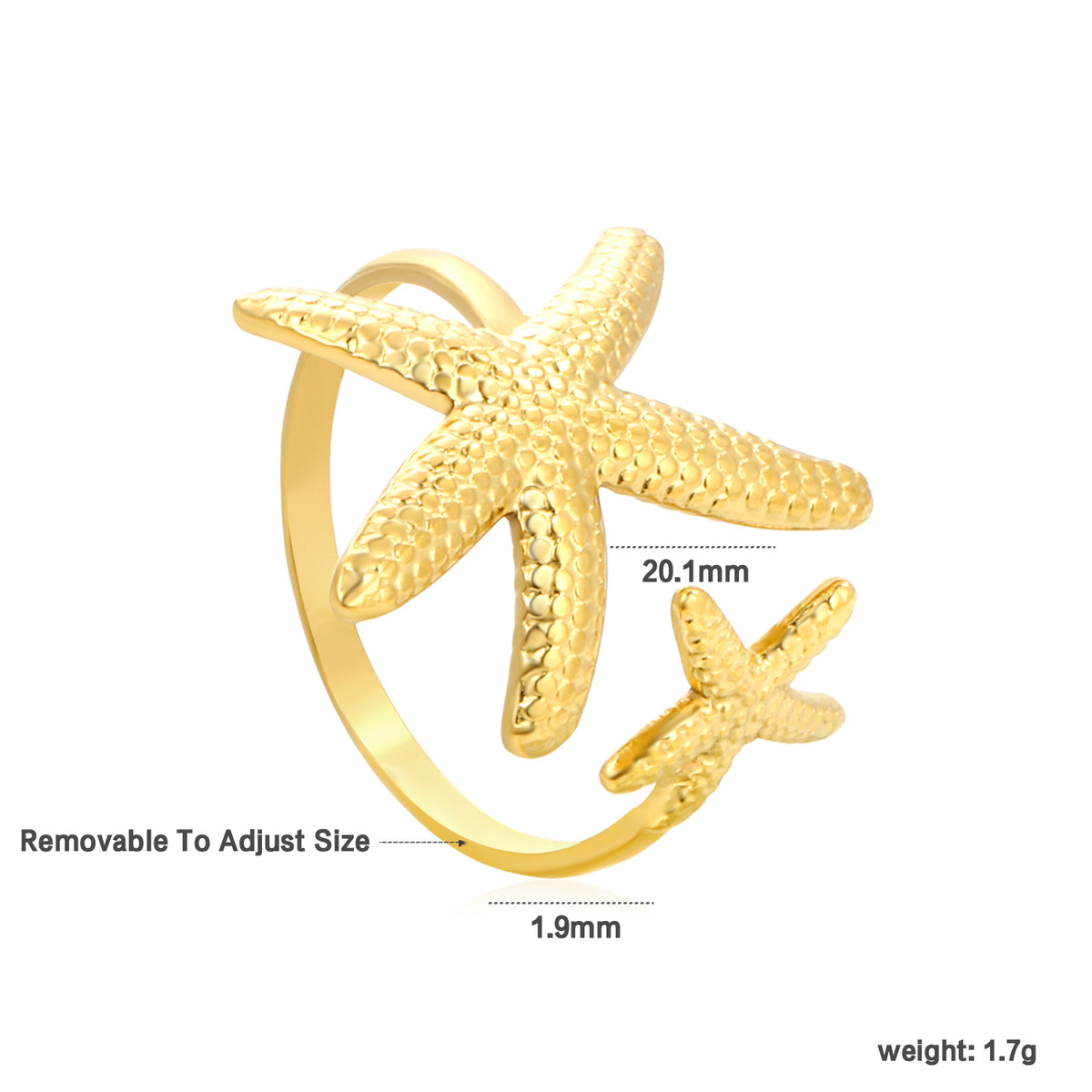Gilded Starfish Ring