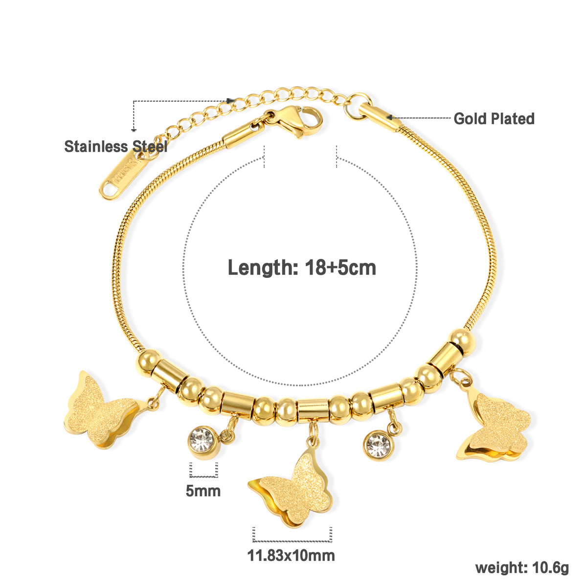 Flutter Charm Bracelet