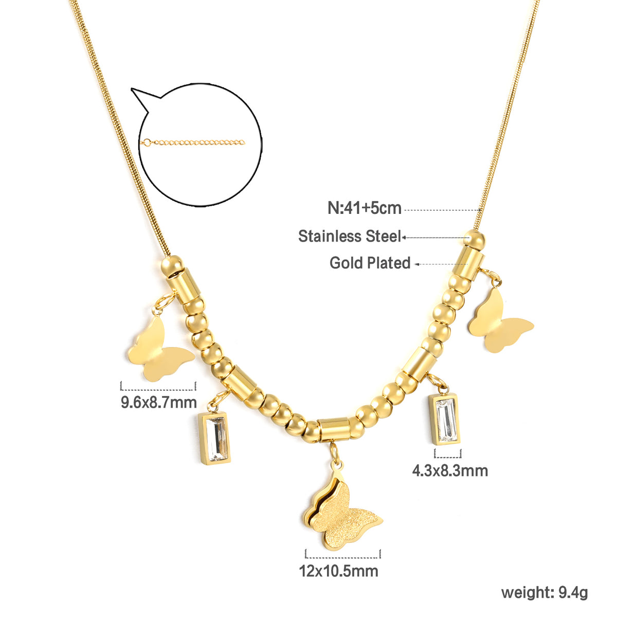 Eternal Butterfly Charm Necklace
