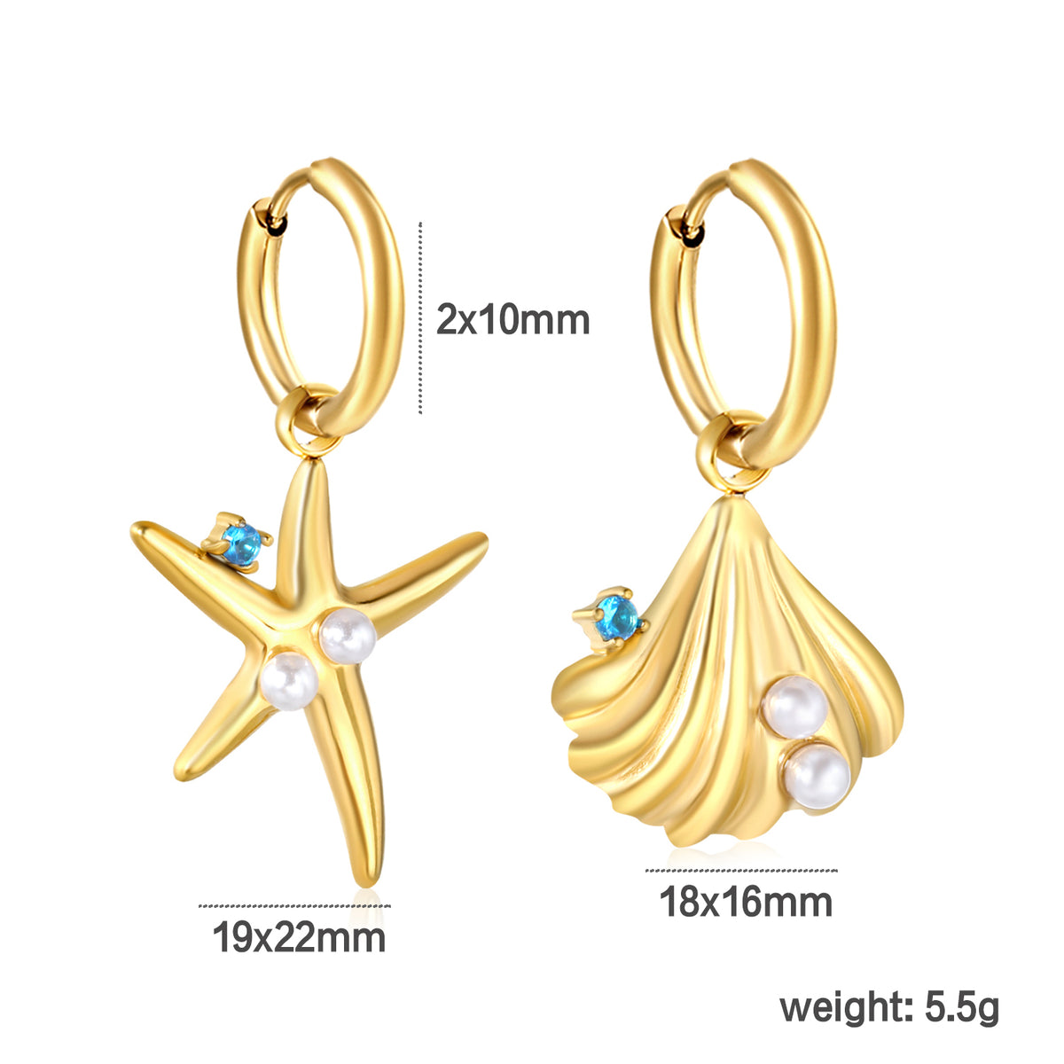 Ocean Treasure Asymmetry Earrings