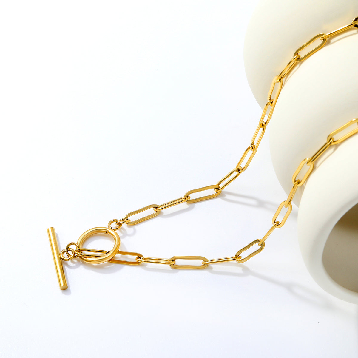 Paperclip Halo T-Bar Necklace