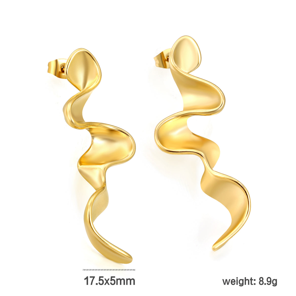 Golden Sculpted Drop Earrings