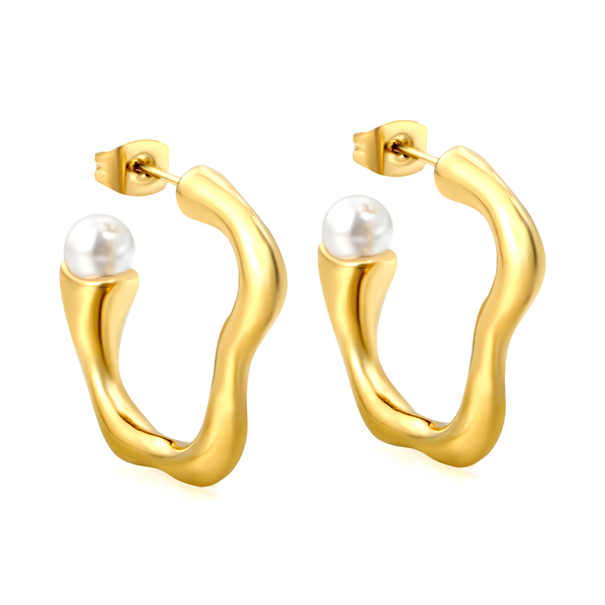 Pearl Embrace Hoops