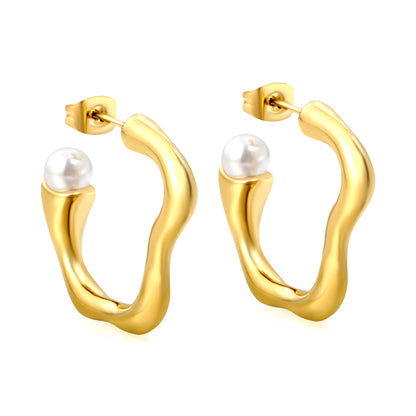 Pearl Embrace Hoops