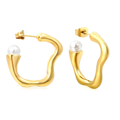 Pearl Embrace Hoops