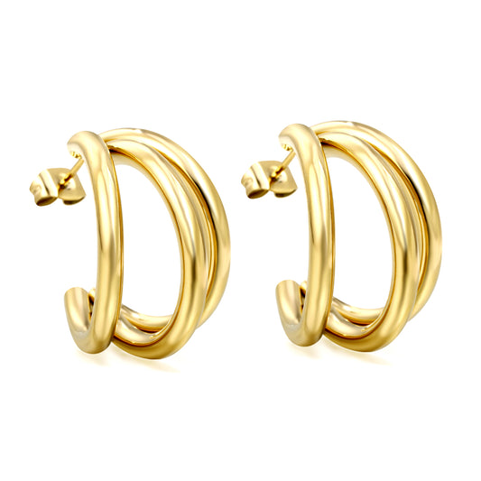 Golden Grace Vertex Hoops