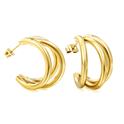 Golden Grace Vertex Hoops