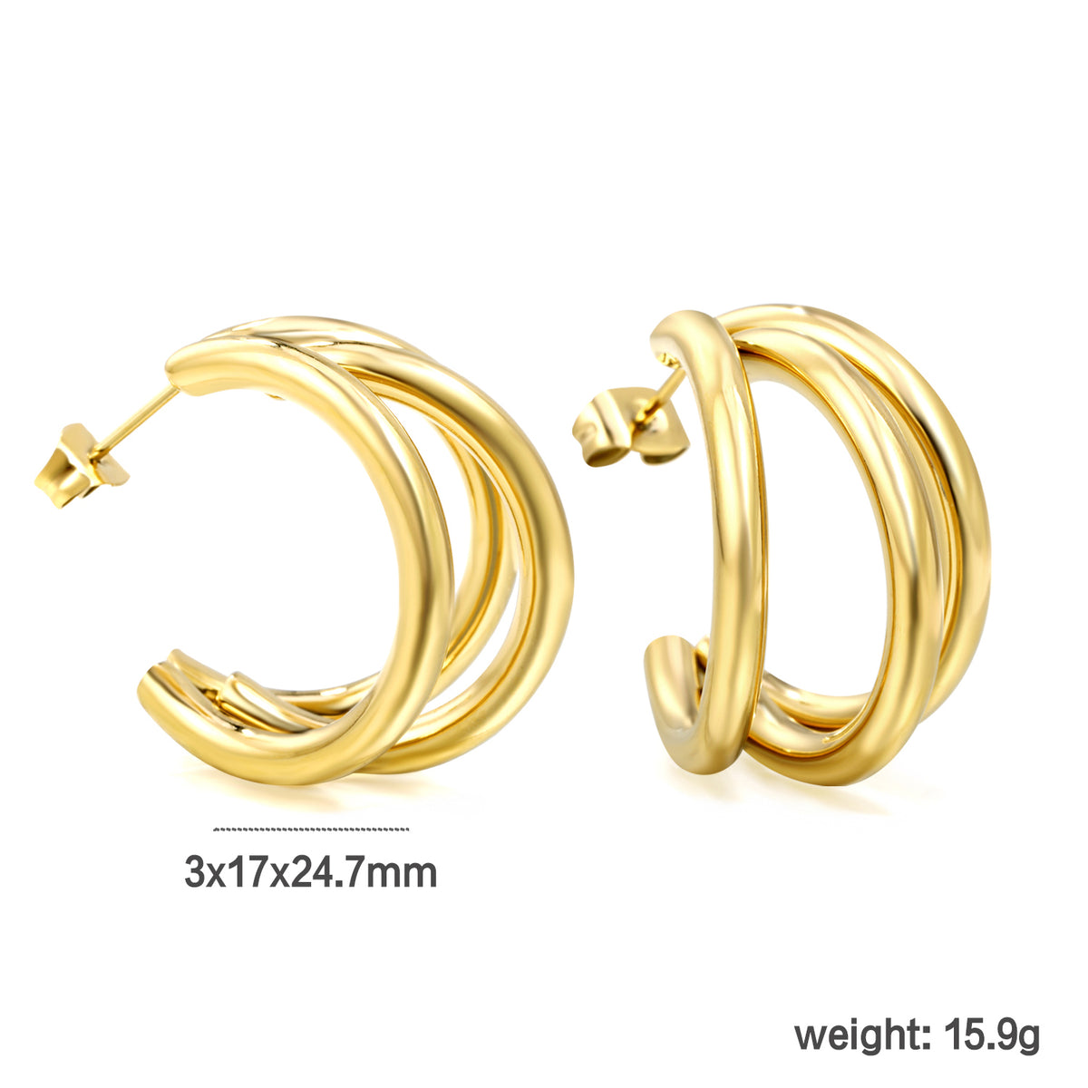 Golden Grace Vertex Hoops