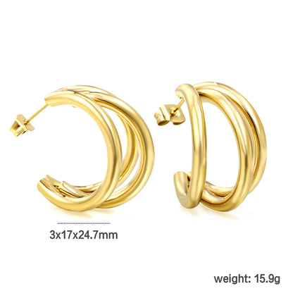 Golden Grace Vertex Hoops