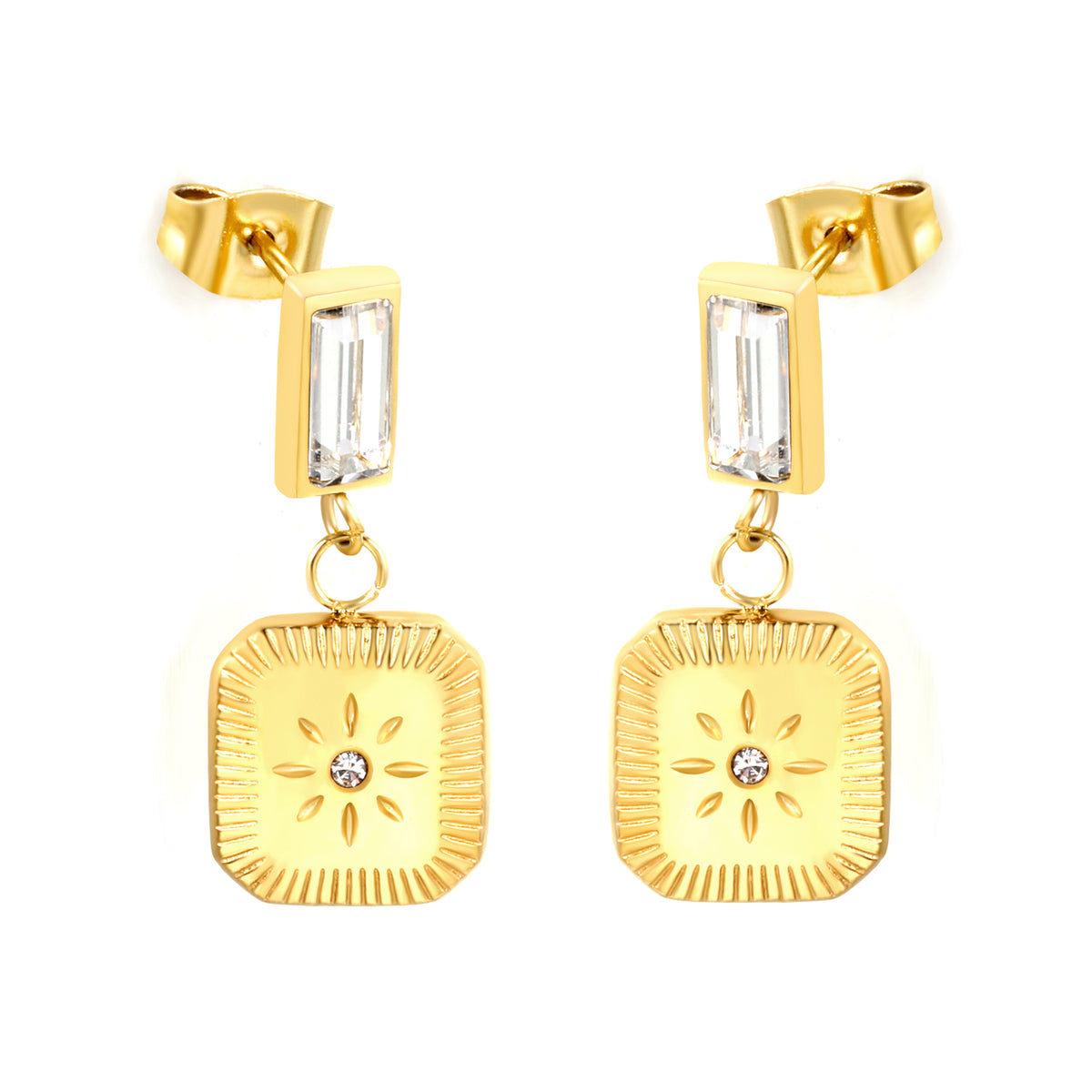 Sunlit Crystal Drop Earrings