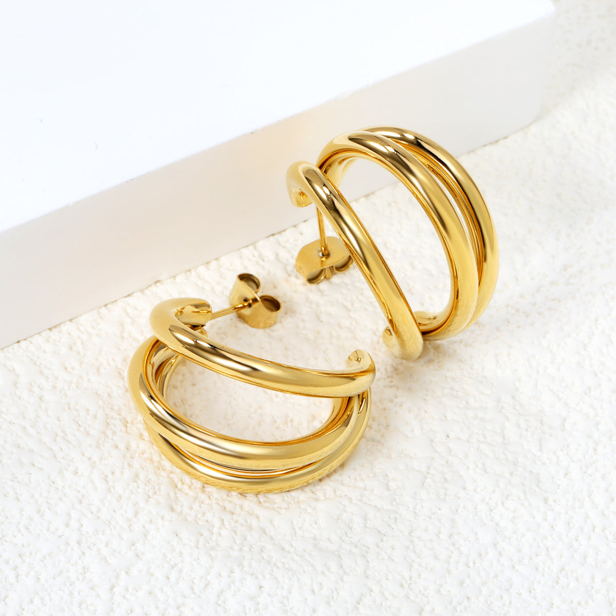 Golden Grace Vertex Hoops