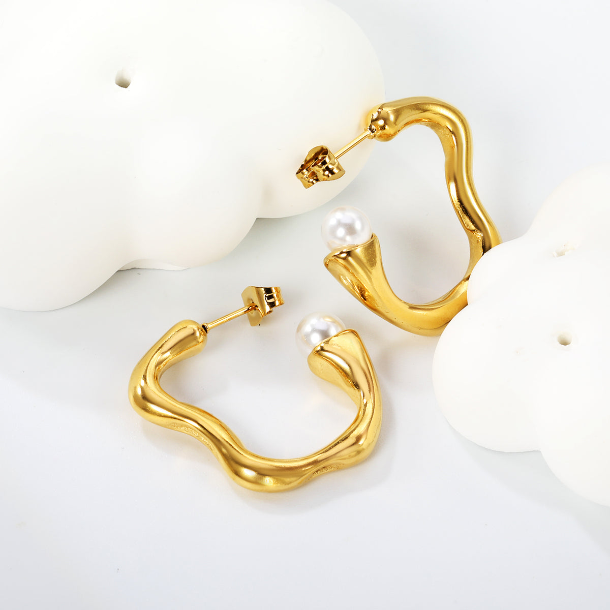 Pearl Embrace Hoops