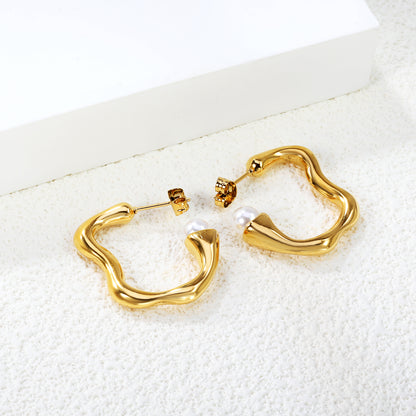 Pearl Embrace Hoops