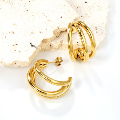 Golden Grace Vertex Hoops