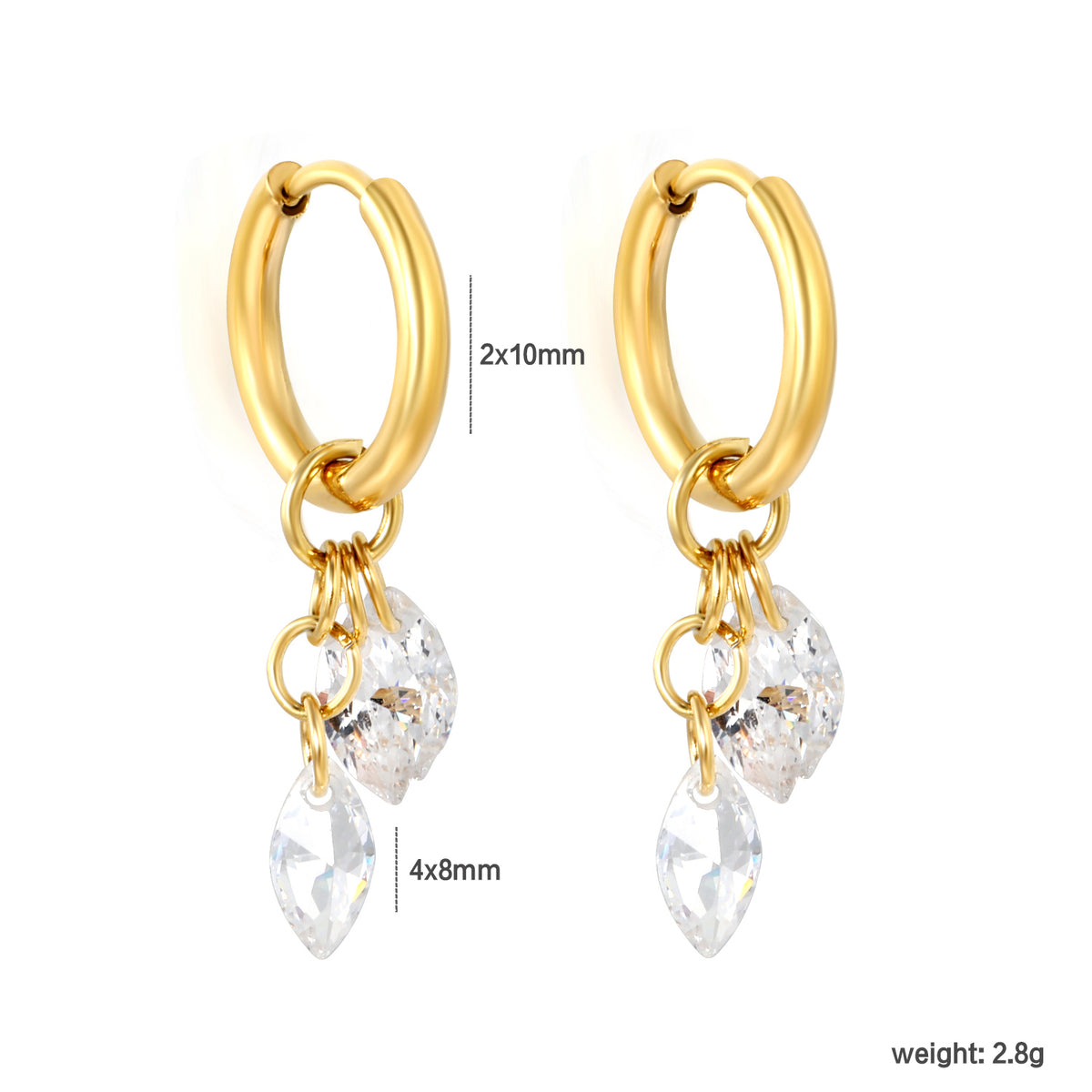 Crystal Cascade Hoop Earrings