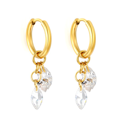 Crystal Cascade Hoop Earrings