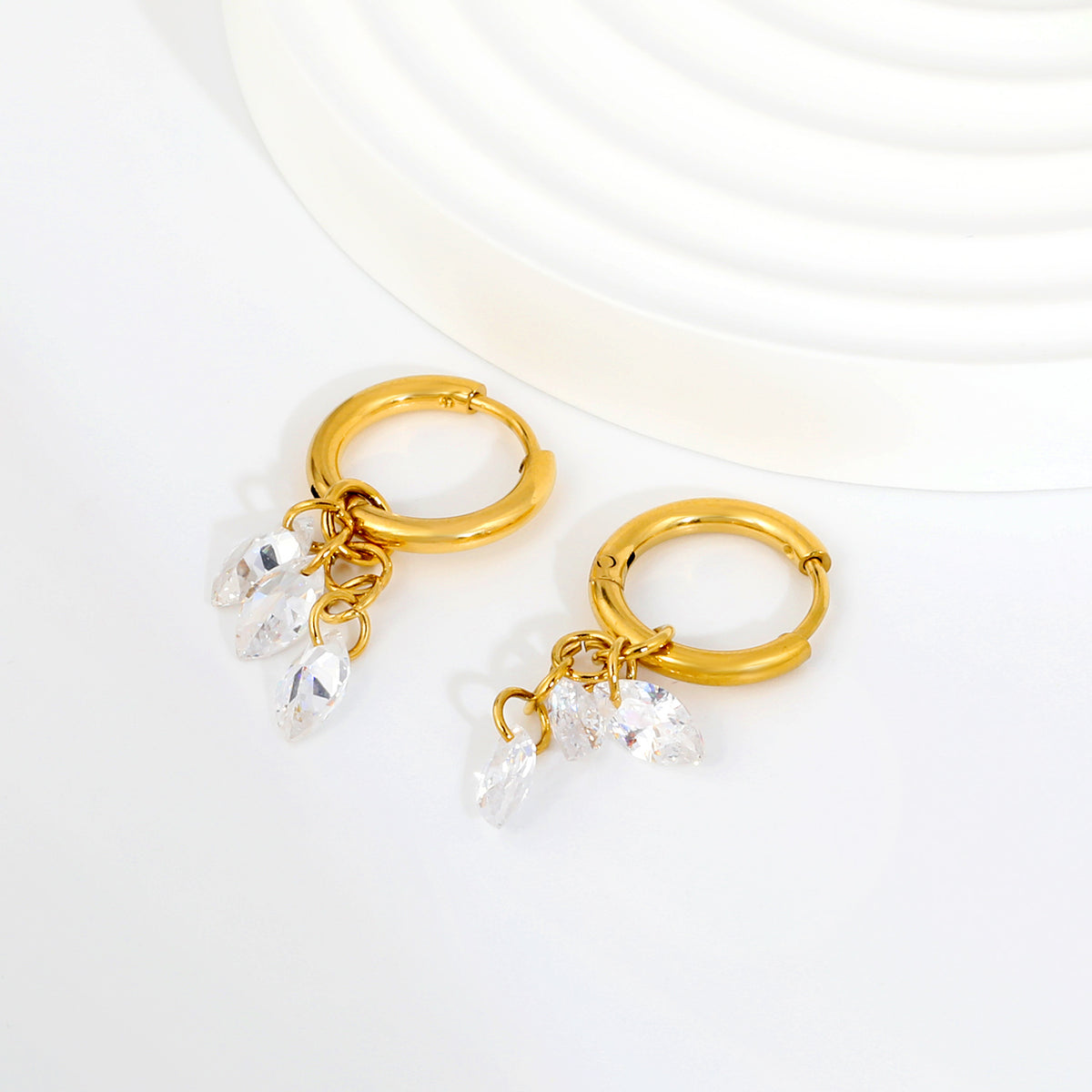 Crystal Cascade Hoop Earrings