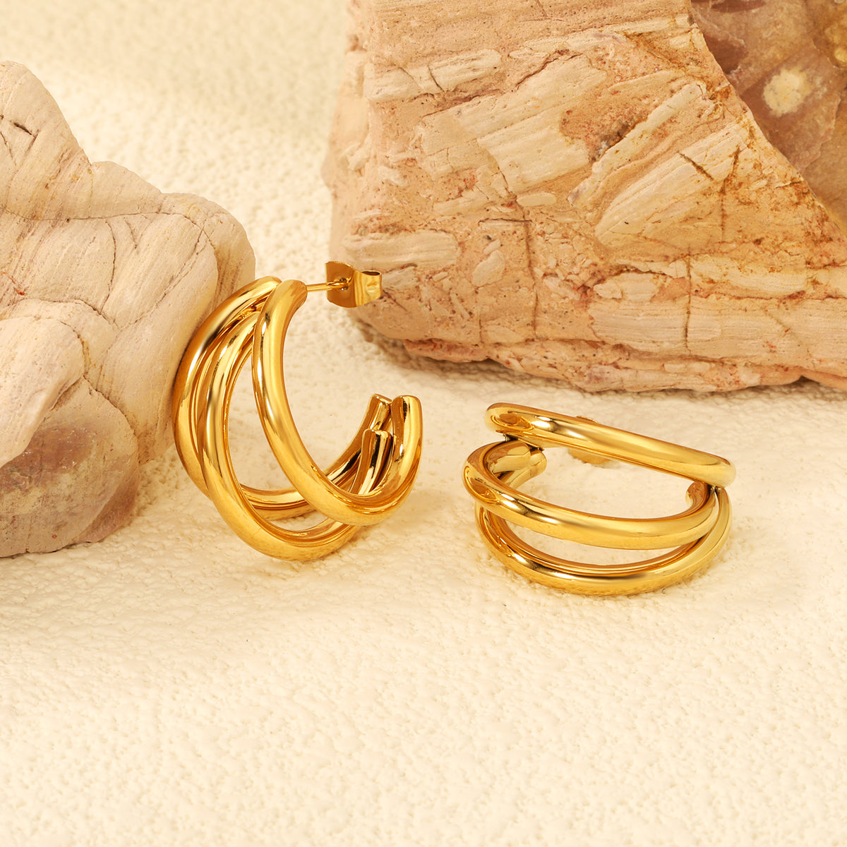 Golden Grace Vertex Hoops
