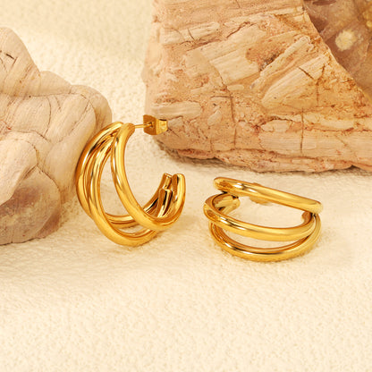 Golden Grace Vertex Hoops