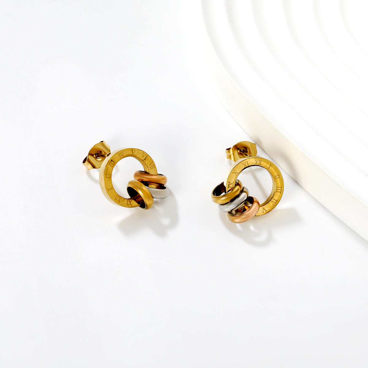 Roman Mosaic Hoop Earrings