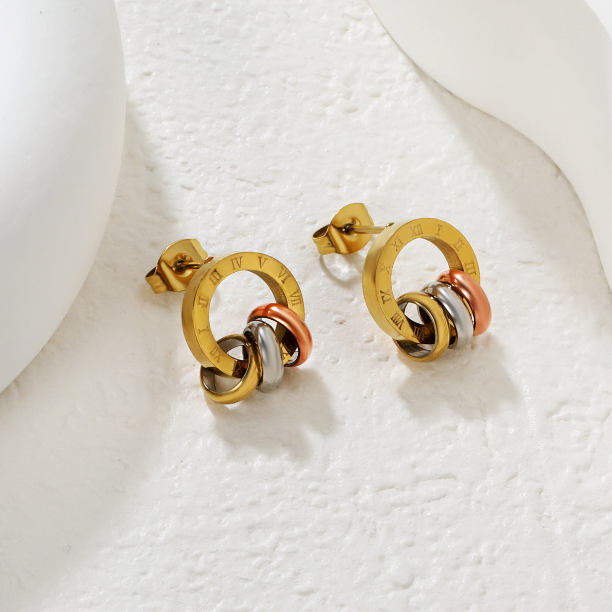 Roman Mosaic Hoop Earrings