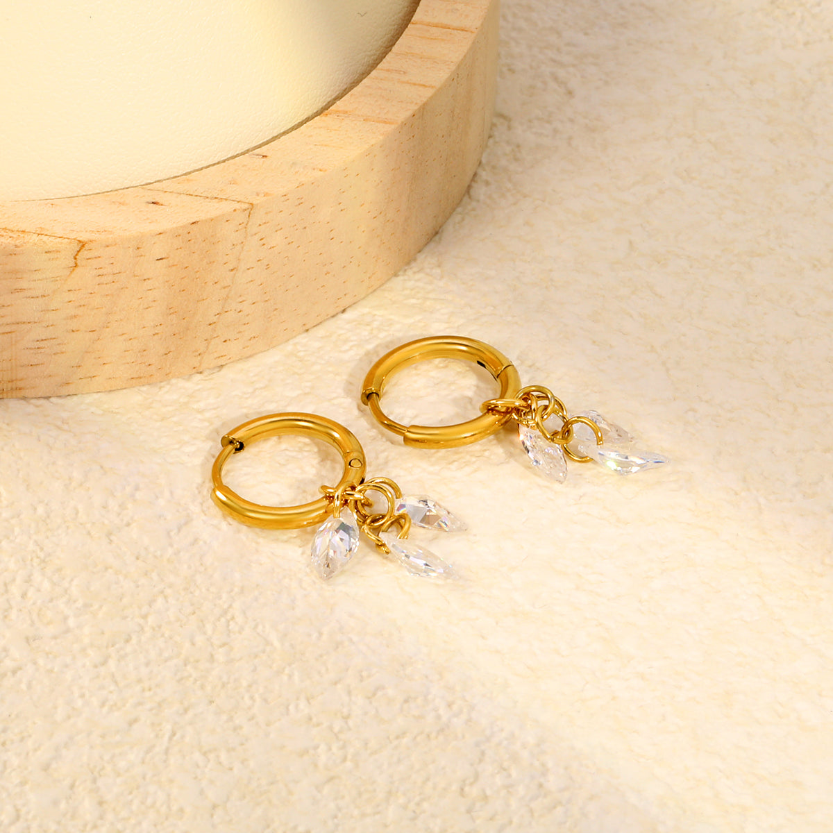 Crystal Cascade Hoop Earrings