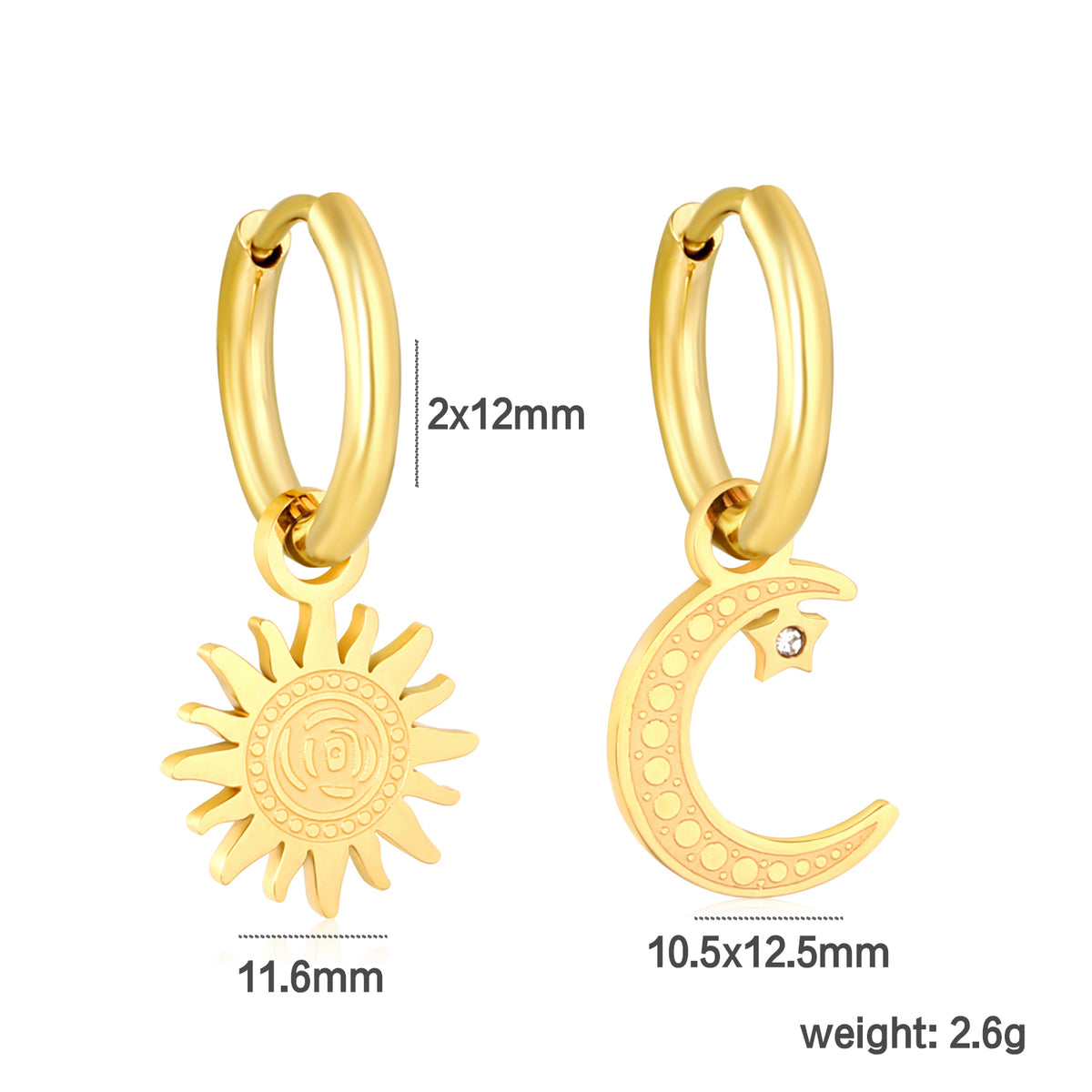 Celestial Trio Asymmetry Earrings