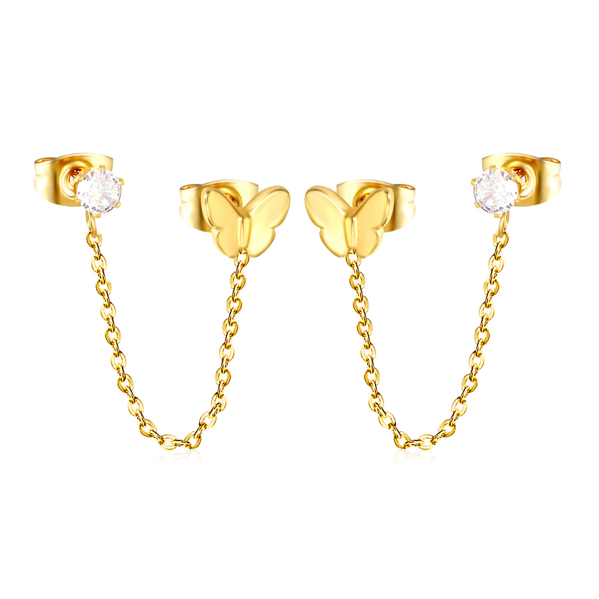 Flutter Clasp Double Piercing Earrings