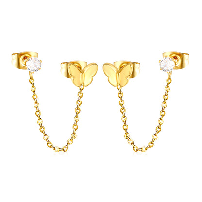 Flutter Clasp Double Piercing Earrings