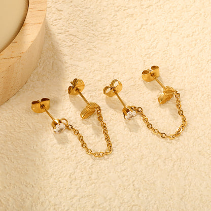 Flutter Clasp Double Piercing Earrings