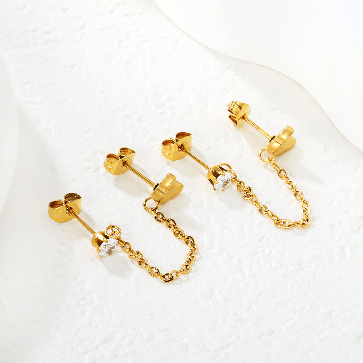 Flutter Clasp Double Piercing Earrings