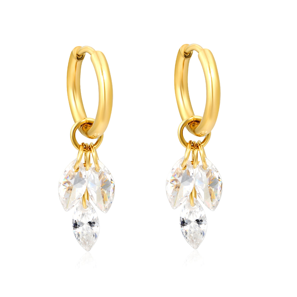 Crystal Cascade Hoop Earrings