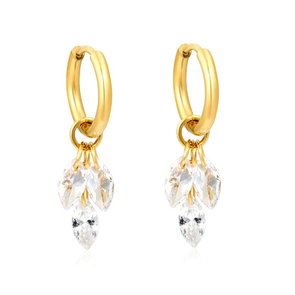 Crystal Cascade Hoop Earrings