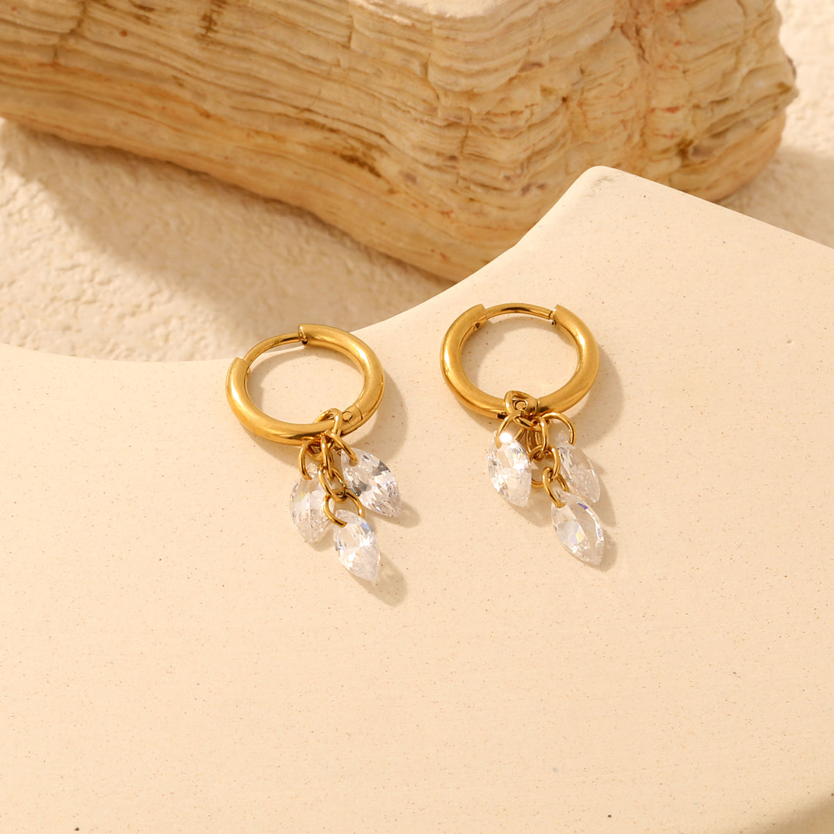 Crystal Cascade Hoop Earrings