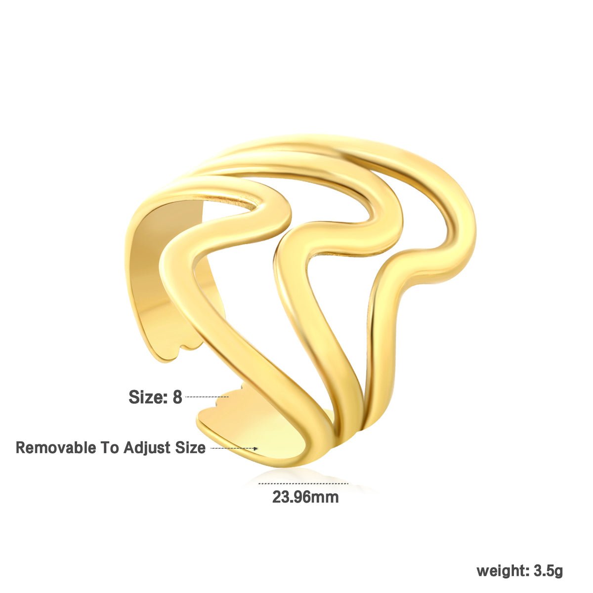 Golden Wave Ring