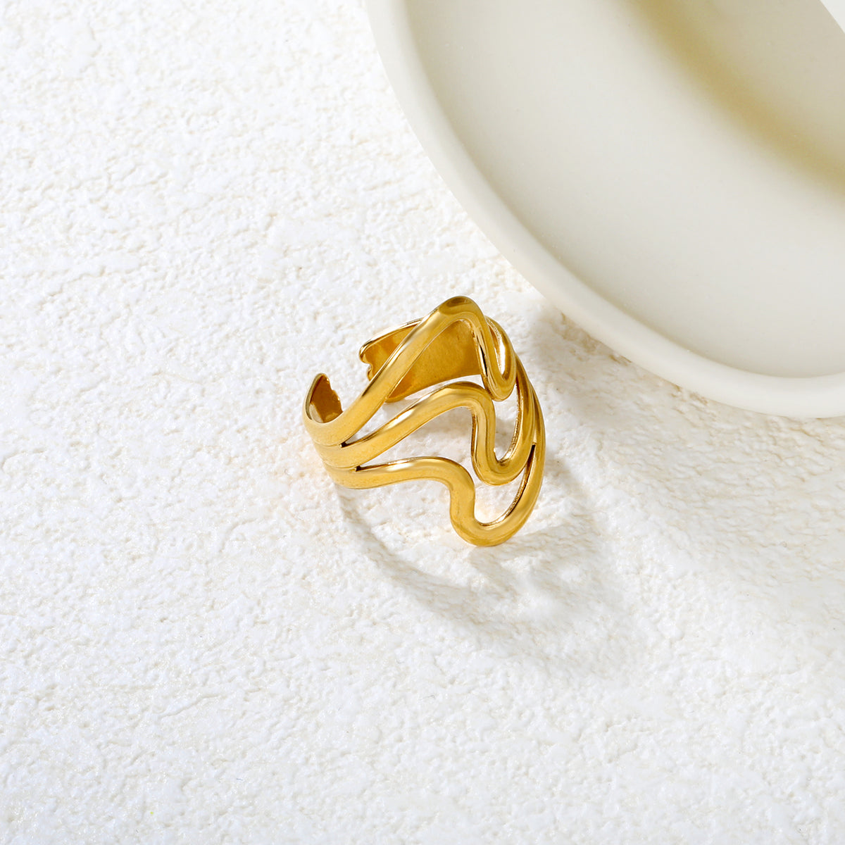 Golden Wave Ring