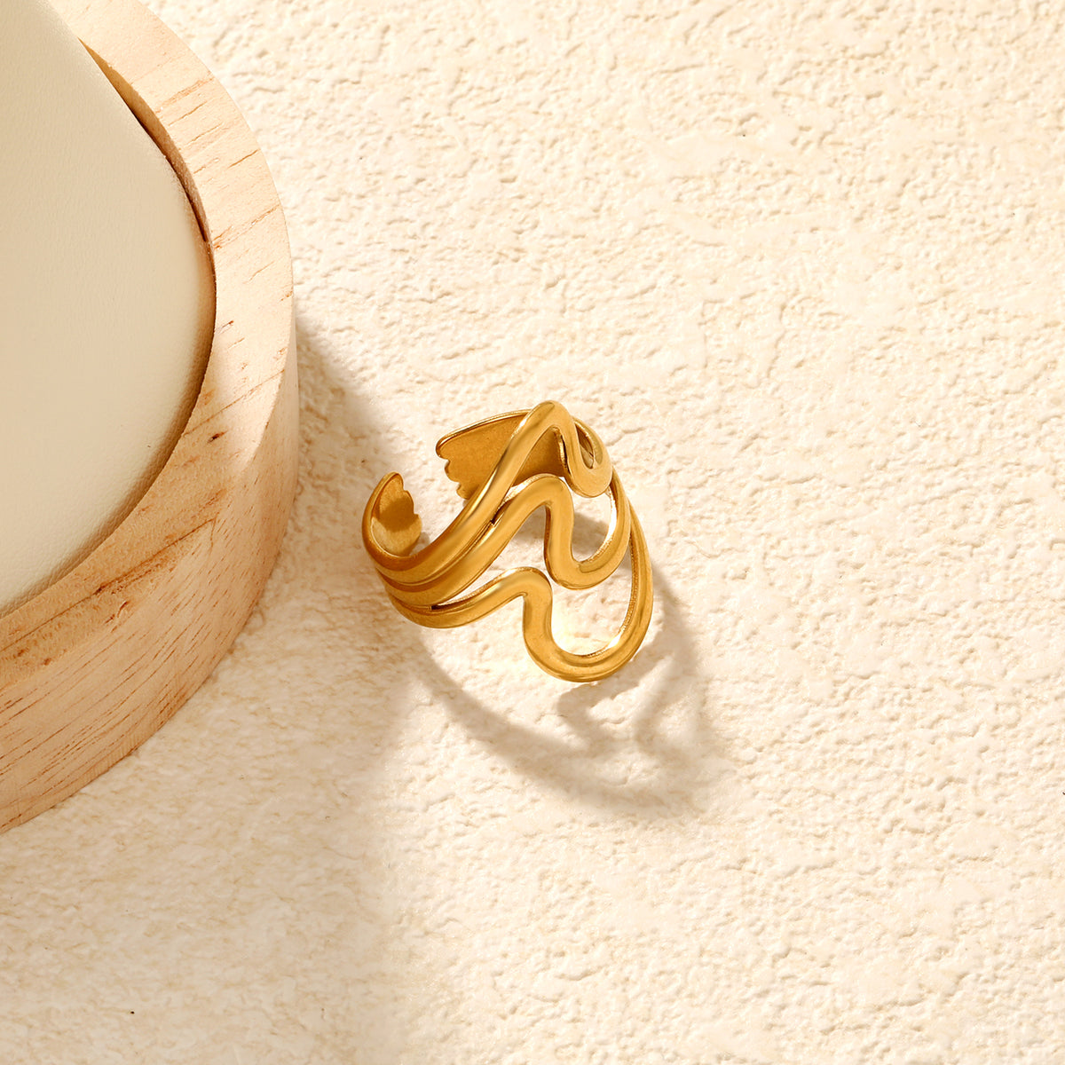 Golden Wave Ring