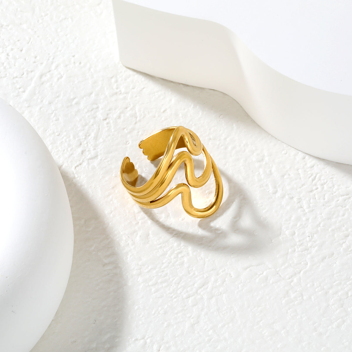 Golden Wave Ring