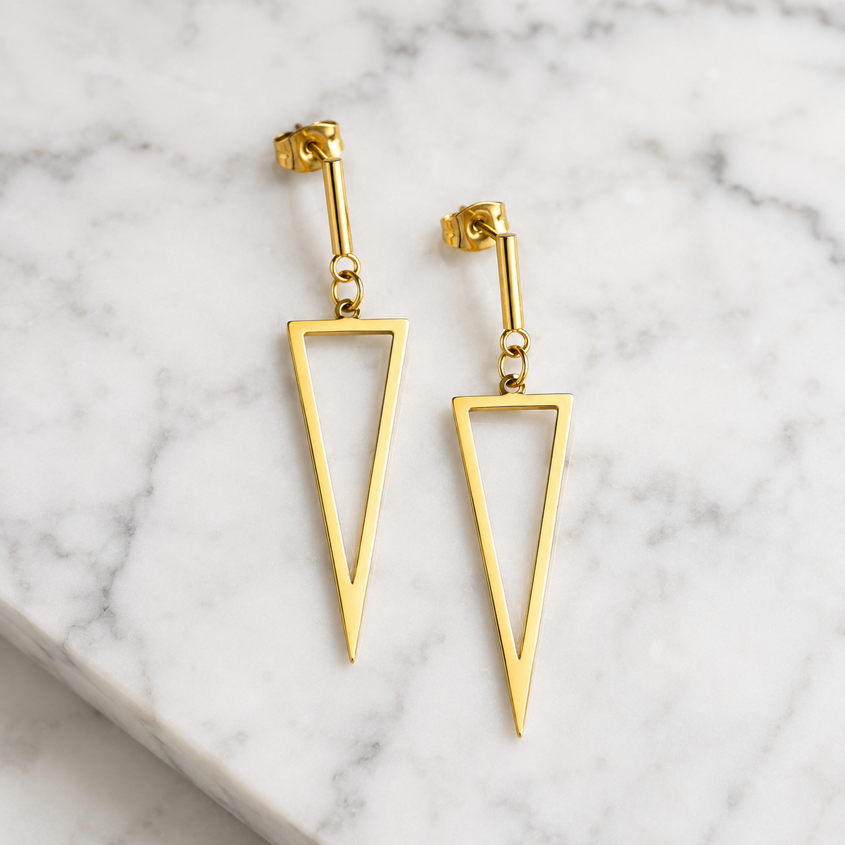 Angular Grace Drop Earrings