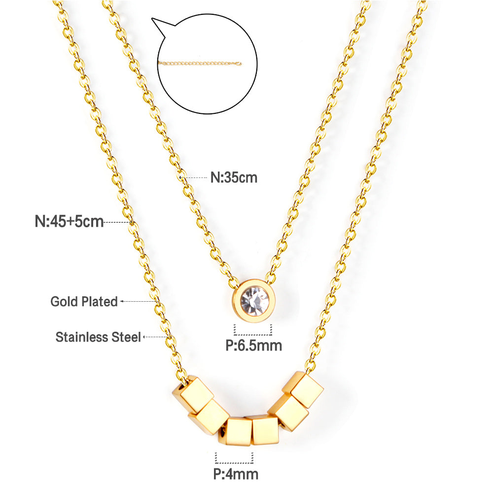 Dainty Randiant Double Layer Necklace