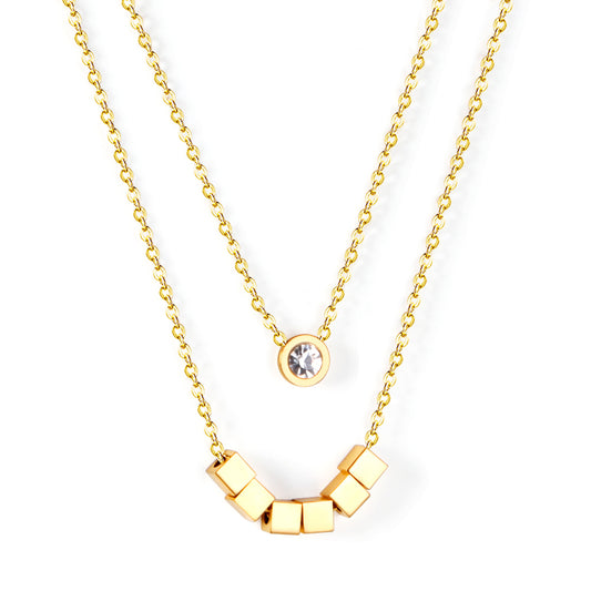 Dainty Randiant Double Layer Necklace