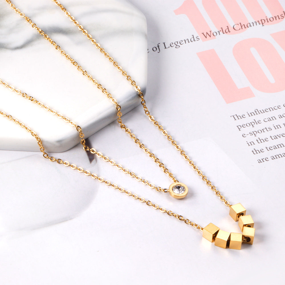 Dainty Randiant Double Layer Necklace