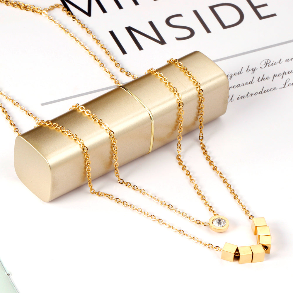 Dainty Randiant Double Layer Necklace