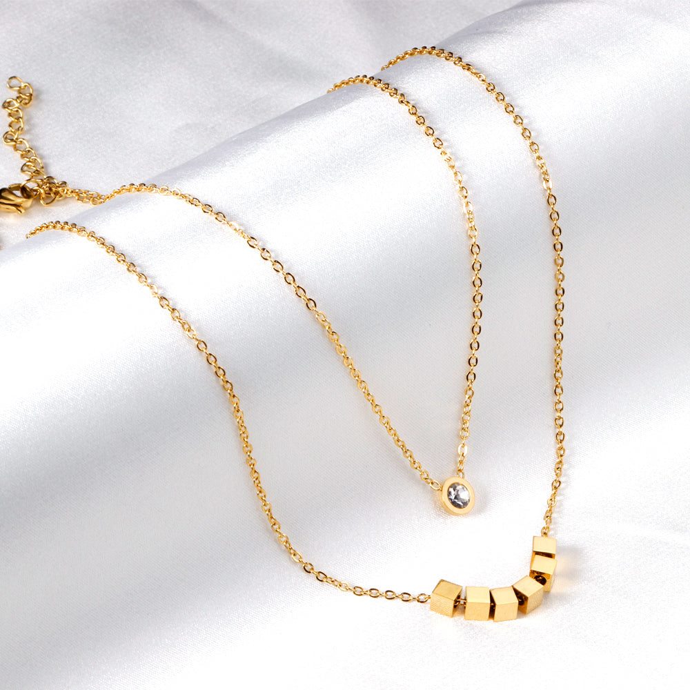 Dainty Randiant Double Layer Necklace