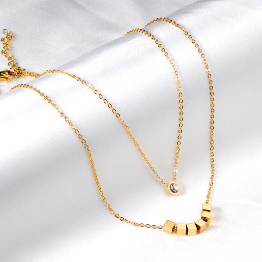 Dainty Randiant Double Layer Necklace