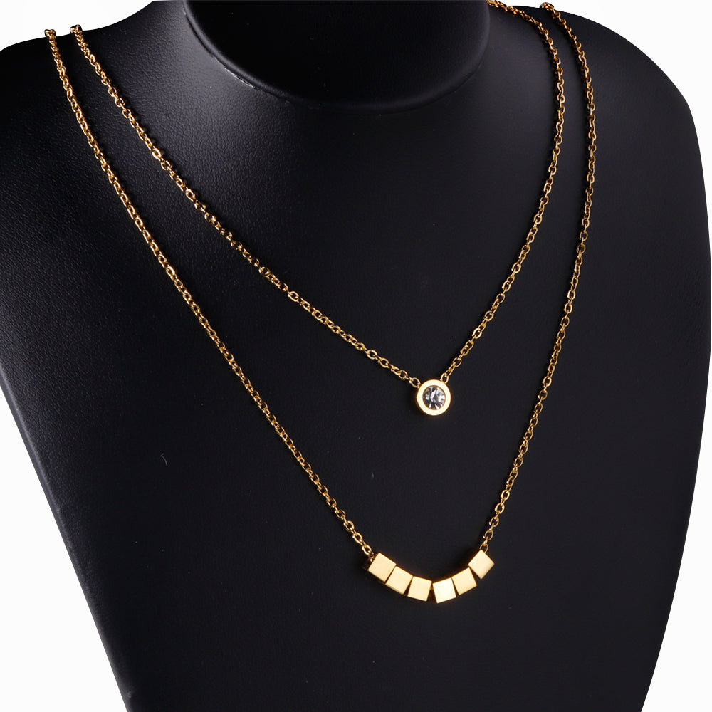 Dainty Randiant Double Layer Necklace