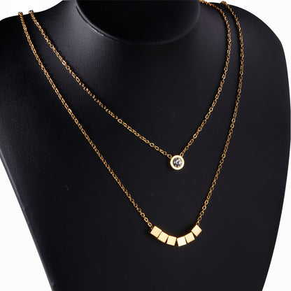 Dainty Randiant Double Layer Necklace