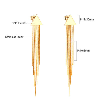 Angular Chain Veil Drop Earrings