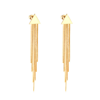 Angular Chain Veil Drop Earrings