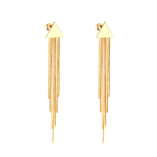 Angular Chain Veil Drop Earrings
